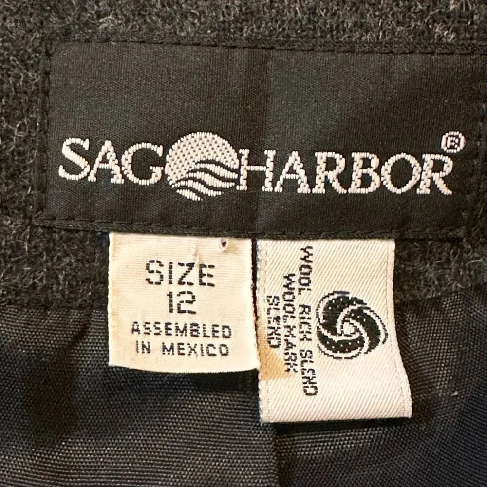 Sag Harbor Gray Jacket Button Up Pea Coat Gray | Women Size 12